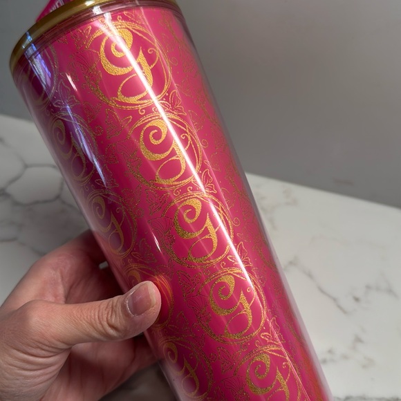 NWT Starbucks x Wicked Glinda Pink and Gold sparkle Venti Tumbler - Picture 2 of 4